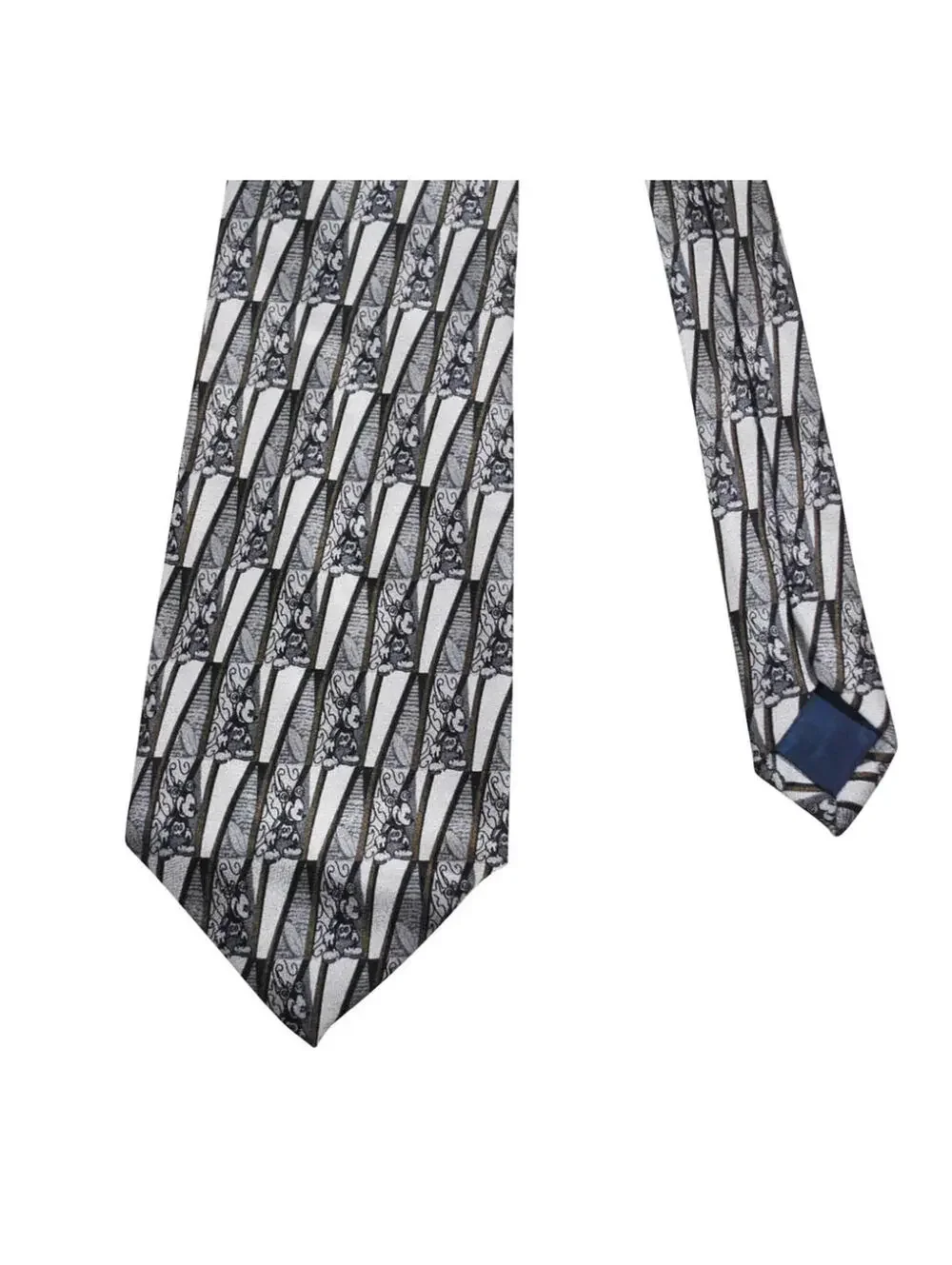 Vintage Mickey Mouse Disney World 90s Pattern Gray Mens Tie